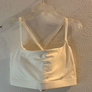 Fabletics Cream Cross-Back Bra